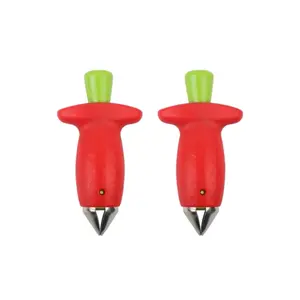 2-Pack Strawberry Huller & Fruit Slicer Set – Effortless Coring and Slicing Tool for Strawberries, Berries, and Small Fruits – Perfect for Cooking, Baking, and Garnishing! Strawberry Pitter - Kitchen - Utensils.