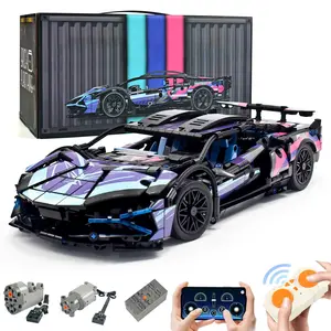 Cyberpunk Funky RC Brick Car, 1:14 Technical Sports Racing Car Building Blocks, with Motors and Rechargeable Battery, Toys Gift for Teens 12+ (1314 PCS)