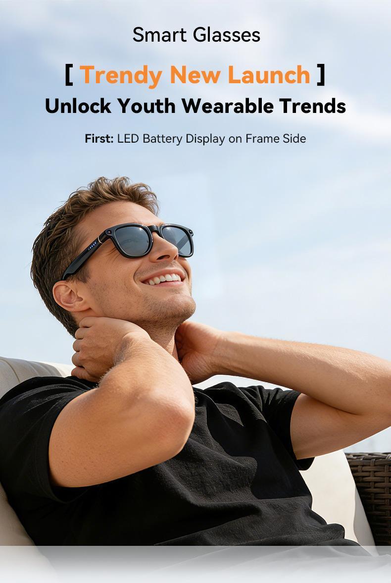 G1 AI Smart Glasses with Charging Case, 8MP HD Camera Glasses for Men Women, 1200P Video Recording, Open-Ear Bluetooth Glasses for Audio with AI Translation/Voice Control G1 AI Smart Glasses with Charging Case, 8MP HD Camera Glasses for Men Women, 1200P Video Recording, Open-Ear Bluetooth Glasses for Audio with AI Translation/Voice Control