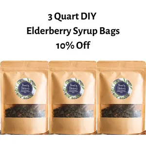 Blessed By Elderberries 3 Quart DIY Elderberry Syrup Bags - Sugar Free Sweetener with Ceylon Cinnamon Cloves for Tea - Vegan Friendly & Caffeine Free - Bundle