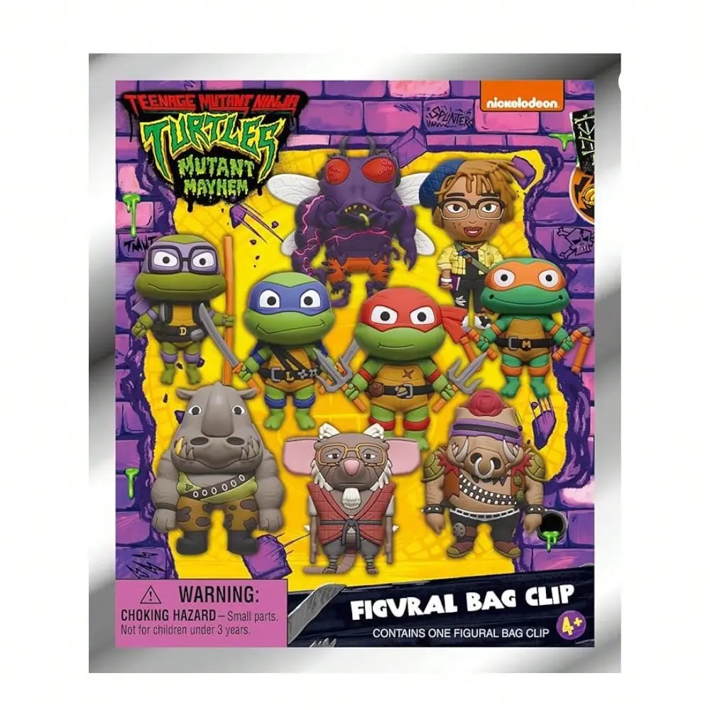 Nickelodeon Teenage Mutant Ninja Turtles Officially Licensed Blind Bag, 3D Figurine Keychain, Keychain Collectible, Anime Collector Item, Backpack Decor, Mystery Bag Charm, Blind Bag Keyring