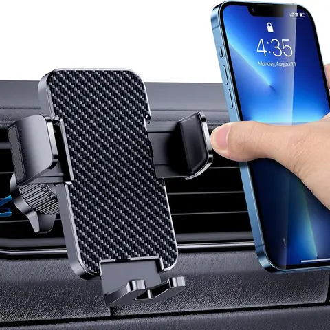 360° Rotating Car Air Vent Phone Holder – Adjustable Clip for All Smartphones, Foldable Navigation Mount, Hands-Free Driving