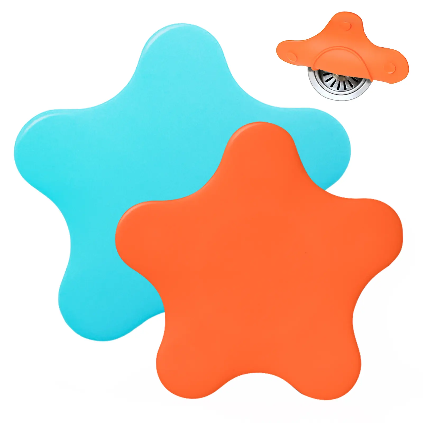 2 Pack Bathtub Stopper Tub Drain Plug Stopper, Adorable Universal Silicone Bath Drain Cover, Beautiful Starfish Illustration