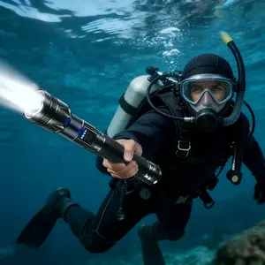 2000LM Super Bright LED Flashlight Rechargeable LED Flashlights High Lumens, Adjustable Tactical Flashlight with USB Cable & 5 Modes, Waterproof Handheld Flashlight Powerful Flash Light for outdoor fishing Home Camping emergency use