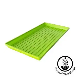 1020 Heavy Duty Microgreens Trays - No Holes - Green - Shallow