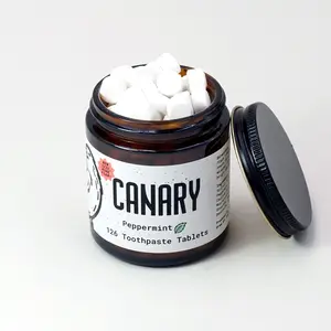 Canary Peppermint Toothpaste Tablets - Oral Care with Gentle Formula for a Fresh Breath