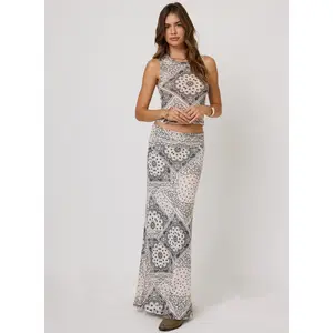 MESH FOLD DOWN SIREN MAXI SKIRT