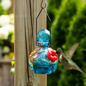 LunaLite Globe Hummingbird Feeder - Blue