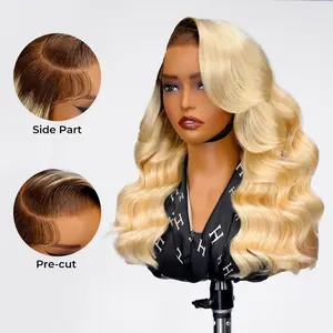 [NEW IN BLONDE WIG] West Kiss Glueless 4/613 Blonde Right Side Part Wigs LayerCut Body Wave 6x8 Lace Closure Wig Pre Cut Pre Plucked