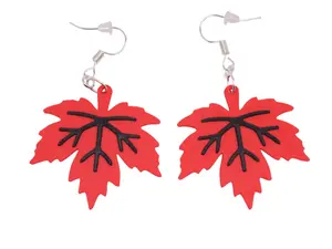 Maple Leaf Earrings - Lightweight Hypoallergenic & Symbolic Canadian Pride Jewelry for Nature Lovers & Statement Wear Unisex 3D Printed Customizable Color Palette