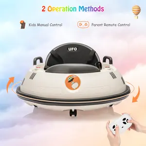 12V Bumper Car with Remote Control, Battery Powered Ride On Bumper Car, 360-Degree Spin, LED Lights, 3 Speed Modes, Safety Belt & Dual Joysticks, Ride On Car for Toddlers Kids