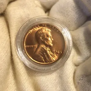 1955-S ERROR Wheat Penny in BU Condition. Very rare US Mint Error coin.