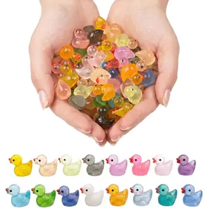Household daily necessities 100 Pcs Glow in the Dark Mini Resin Ducks, Tiny Luminous Figurines, Small Plastic Animals for Miniature Garden, Aquarium, Micro Landscape, DIY Crafts, Potted Plant and Moss Décor