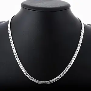 Sterling Silver 925 Chain Necklace, 50cm (20in) Long, Luxury Design For Women And Men, Fashion Wedding Engagement Jewelry