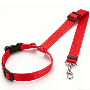 Dog Car Safety Harness Straps Red, Length Adjustable Pet Safety Leash for Suvs Cars Trucks, Universal Fit Pet Travel Accessory Dual LED Retractable Bite Resistant Inflatable Balls Set chew Outdoor Interactive Bungee Toy