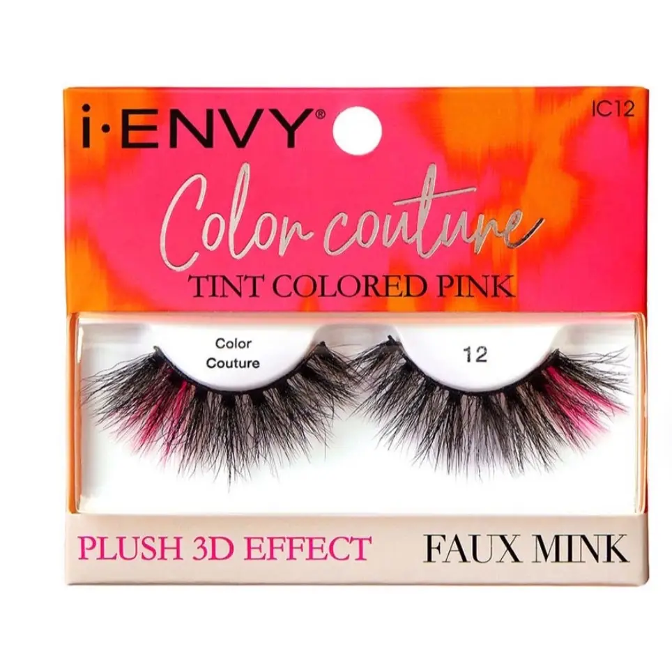 i Envy Color Couture Tint Colored Plush 3D Effect Faux Mink Eyelashes Lightweight Makeup Cosmetic