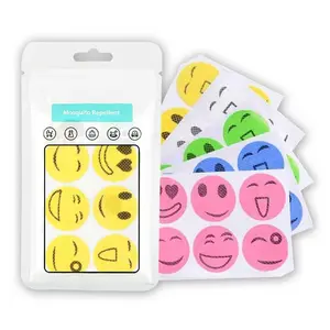 Mosquito Repellent Patches with Essential Oils for Kids & Adults Emoji Shapes DEET-Free Plant-Based Bug Protection Badges for Family Camping Travel & Outdoor Fun,summervibes