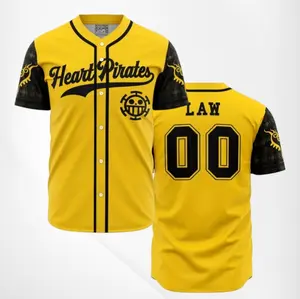 Heart Pirates Law V2 One Piece Anime Baseball Jerseys | Cool Summer Anime Vibes for Men & Fans
