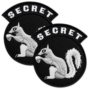 2Pcs Secret Squirrel Patch Set, Embroidered Hook and Loop Tactical Military Patches