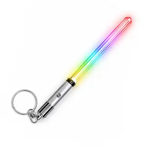 Lightsaber Keychain Light Up LED Glowing Saber with 8 Color Modes