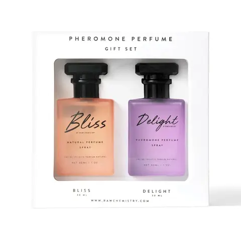 RawChemistry Bliss & Delight Pheromone Perfume Gift Set for Women – 2 × 1 oz (60 ml) Oil‑Based, Long‑Lasting Pheromone Fragrances