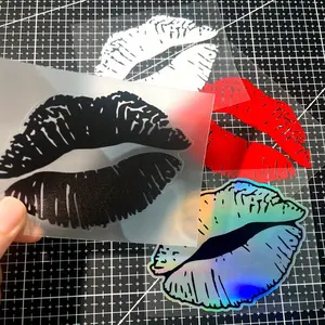 1PC lip print car stickers, Car Decorative Sticker, creative car body decoration, kissing lip-shaped stickers for car bumpers, triangle windows, side windows, car covers, motorcycle helmets, waterproof self-adhesive anti-scratch film