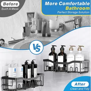 Shower Caddy 5 Pack,Adhesive Shower Organizer for Bathroom Storage&Home Decor&Kitchen,No Drilling,Large