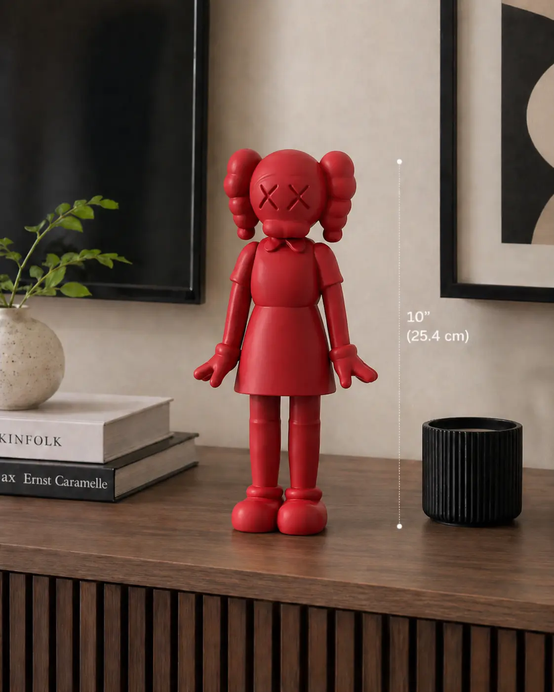Modern Smooth Kaws Sculpted Statue - Playful X-Eye Look Decoration Figure, Figurine Collectibles, Art Toy, Bedroom Decor Accessory