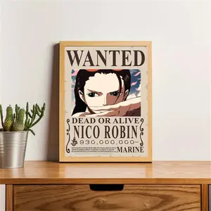 One Piece Wall Art Hanging Canvas, Frameless Decoration for Living Room Bedroom Office, Adventure Theme Cartoon Poster Background