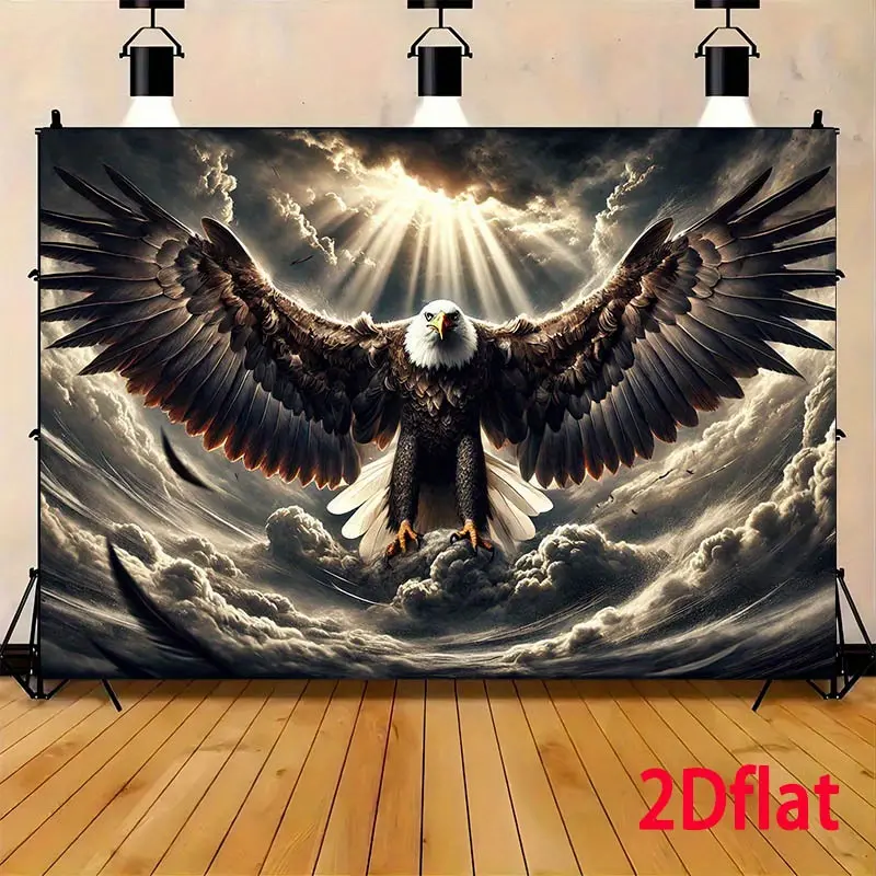 Majestic Eagle Backdrop Nature Wildlife Theme Tapestry Wall Hanging Photography Background for Patriotic Celebration Cabin Decor Party Event Supplies