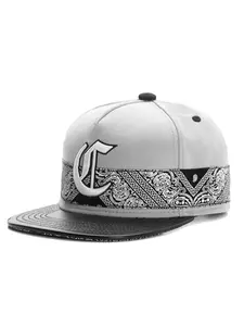 1pc Light Flat Brim Baseball Cap, Paisley Walnut Flower Print, Unique Design, 3D Embroidery, Adjustable Unisex Hip-Hop Hat, Street Style, Spring & Fall