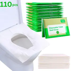 Toilet Seat Covers Disposable, 110pcs Flushable Travel Disposable Toilet Seat Covers for Adults Kids Potty Training, Travel Essential Accessories for Airplane, Road Trips, Camping
