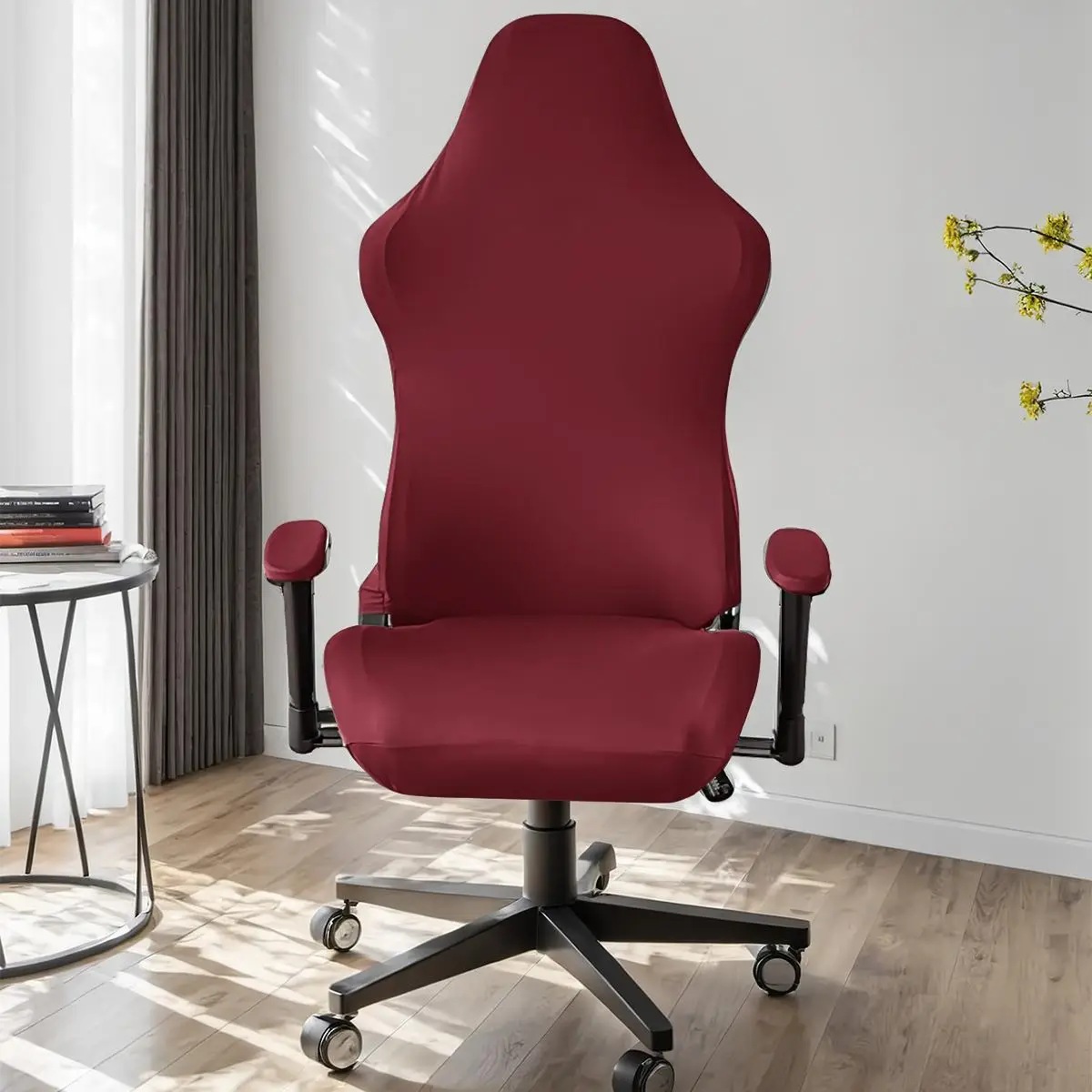 Solid Color Chair Cover, 1 Count Elastic Waterproof Chair Cover, Computer Chair Game Chair Cover, Internet Cafe Competitive Seat Cover