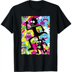 Rick and Morty Silhouette Sprint T-shirt T-Shirt Premium Print 100% Cotton Comfortable Breathable Unisex Top Street Style