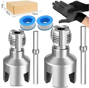 1/2'' 3/4'' PVC Pipe Thread Cutting Tool Integrated Internal & External Pipe Threading Tool Upgrade Pipe Thread Cutting Tool for Plumbing DIY Repairs