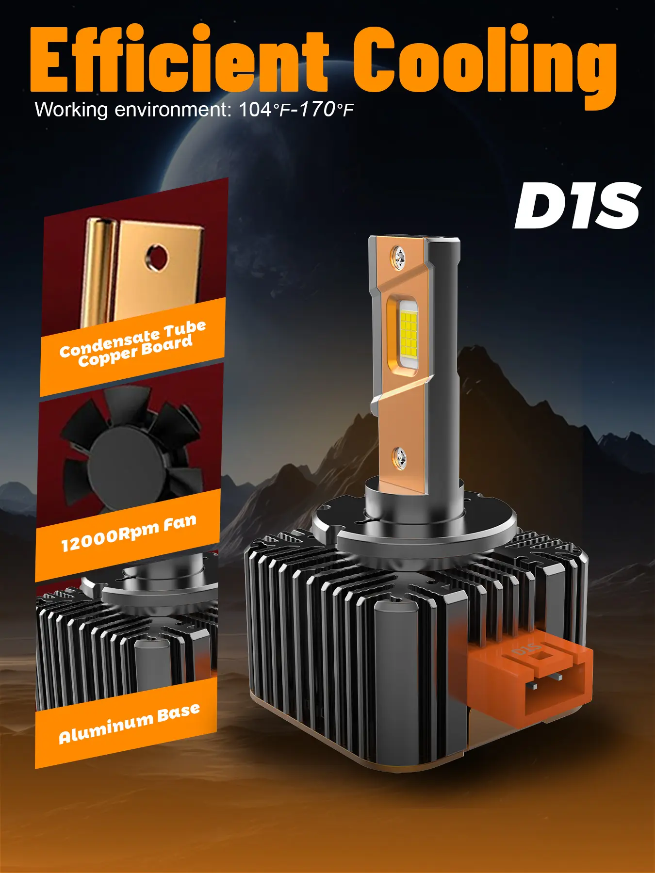 2pcs D1S D3S LED Headlight Bulbs, Headlights Led, High Lumen Headlight, 55000LM 250W 6000K Cool White Canbus Ready Error Free Plug And Play Turbo Fan Cooling Stock Lamp Upgrade Car Accessories For Luxury Vehicles