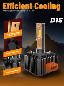 2pcs D1S D3S D2S D4S LED Headlight Bulbs 55000LM 250W High Power 6000K Cool White Canbus Ready Error Free Plug And Play Turbo Fan Cooling Stock Lamp Upgrade Car Accessories For Luxury Vehicles LED Headlights Bulbs