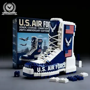 Tactical Assemble Art, Articulated Joint High Boot Building Blocks, Outdoor Adventure Model Collection, Creative Building Gift for Boys