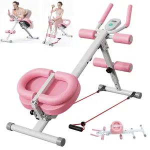 JointlyCreating 5-Level Adjustable Ab Machine with LCD Display Portable Home Fitness Equipment for Core Workouts Thickened Foam Handles for Enhanced Comfort and Grip Ideal for Home Workouts
