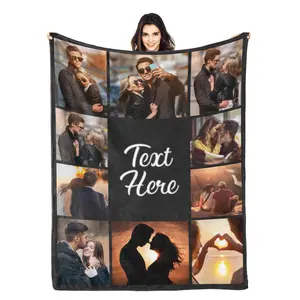 Eyesoul Customized Blanket for Father's Day Gift Prepared by Wife, Son and Daughter for Dad, Blanket for Dear Dad, Personalized Blanket with Father's Picture and Text, Delicate and Soft Touch, Machine Washable (Size: 30x40, 40x50, 50x60, 60x80)