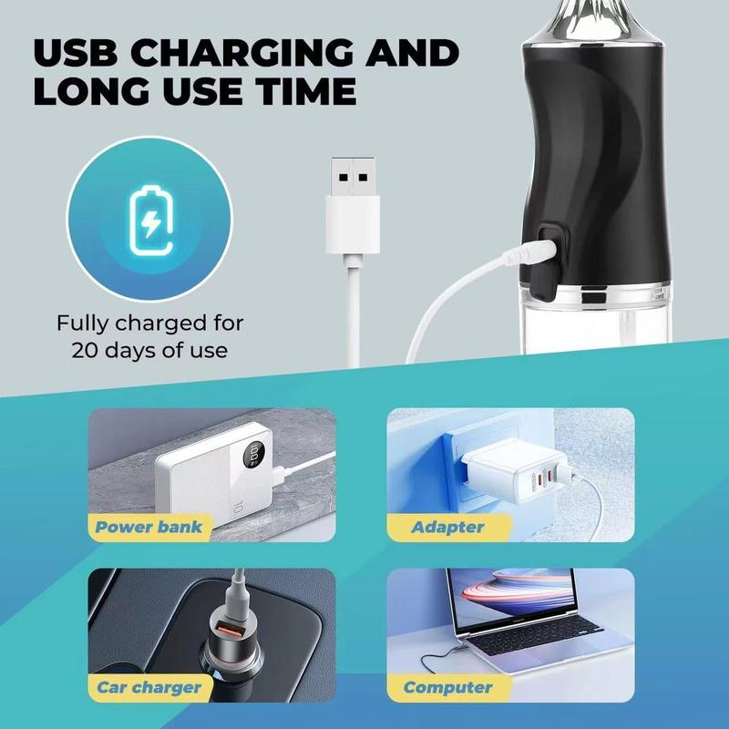 Electric Water Flosser Cordless for Teeth 3 Modes 4 Jet Tips Cleaning and Flossing Water Dental Portable Floss Irrigator Oral Water Flossed Rechargeable Tonsil Stone Travel Adults Cleanser Pink
