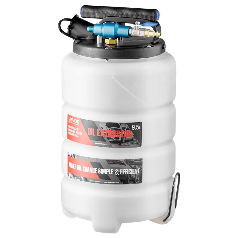 VEVOR 9.5L Manual/Pneumatic Vacuum Oil Extractor Pump, 59in Long Horse Brake-Fluid Hose, 3x47in Ext Tubes, Durable PE Tank, Airtight No-Drip Seal for Oil Change, Cars, Lawn Equipment VEVOR 9.5L Manual/Pneumatic Vacuum Oil Extractor Pump, 59in Long Horse Brake-Fluid Hose, 3x47in Ext Tubes, Durable PE Tank, Airtight No-Drip Seal for Oil Change, Cars, Lawn Equipment
