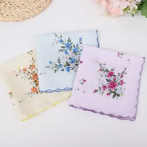 6Pcs Womens Vintage Floral Print Cotton handkerchiefs Bulk (11x11 inch) - Home Improvement.