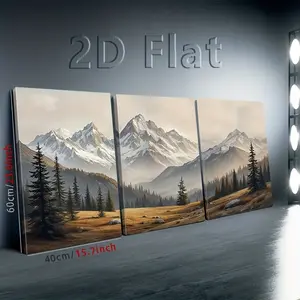 3-piece set of snow mountain landscape prints, triptych landscape decorative paintings, neutral landscape indoor decorations, high-quality home decor paintings, suitable for living room, bedroom, and office decoration
