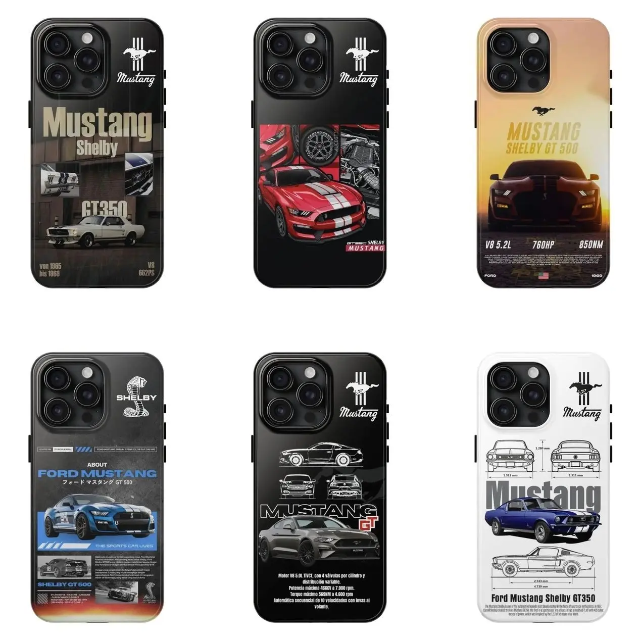 Ford Mustang GT Phone Case - American Muscle Car Case Cover for iPhone 17, X, 11, 12, 13, 14, 15, 16 Series & Galaxy Series