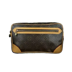 Pre-owned Louis Vuitton Leather Clutches & Wristlets Monogram Canvas Compiegne 23 Clutch