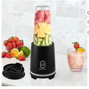Mainstays Black Single-Serve Blender with 1 Travel Lid, 16 oz, New