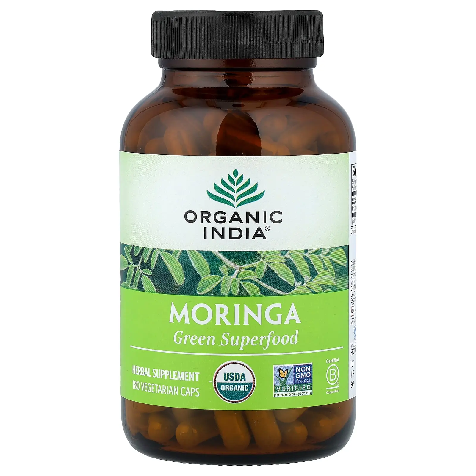 Organic India Moringa, 180 Vegetarian Caps (350 mg per Capsule)