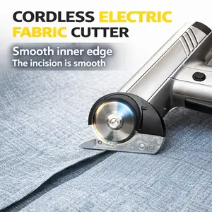 Cordless Electric Scissors,Cardboard Cutter electric, Carpet & Cardboard Cutter Tool with 1 Replacement Blades, LED Display Storage Box, for Fabric Carpet Carton Plastic Leather Cloth
