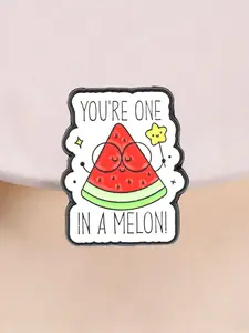 "you're One in a Melon" Enamel Pin, Cute Watermelon Brooch, Kawaii Fruit Lapel Pin, Love Quote Badge, Fashion Accessory for All Seasons
